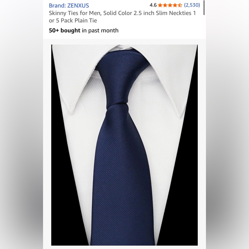 Deep Navy Slim Tie - NWT
